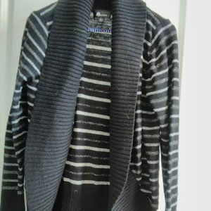AB Studio Black & White Cardigan Sweater